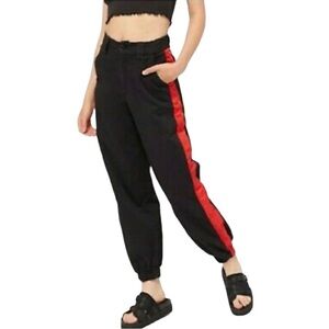 Urban outfitters red side stripe high waist jogger pants size M